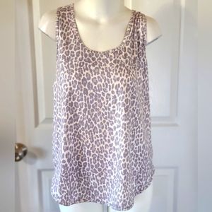 Johnny Was Calme Effect Draped Racer Back  Leopard Print Tank Size Extra Large